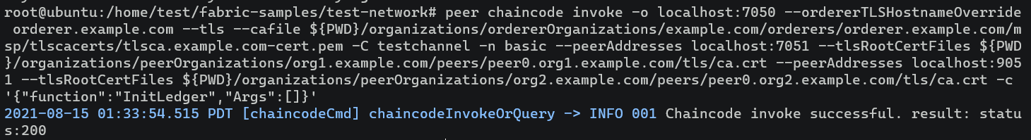 初始化chaincode