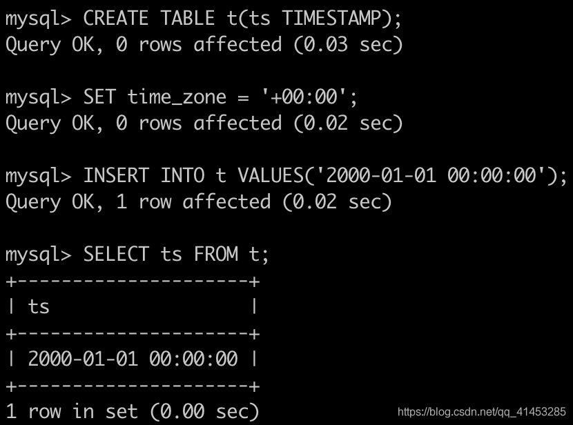 MySQL数据类型——时间/日期类型（DATE、TIME、DATETIME、TIMESTAMP、YEAR）
